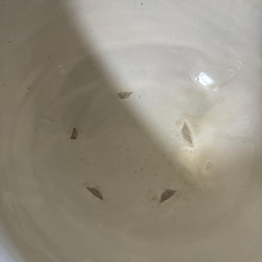 東北民窯　平清水焼　大鉢　白釉　花器　こね鉢　白磁　骨董　アンティーク　李朝