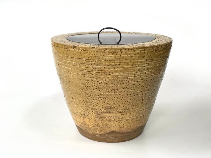 骨董　古美術　権兵衛焼　水指　御立山権兵衛作　出雲　楽山　島根　塗蓋