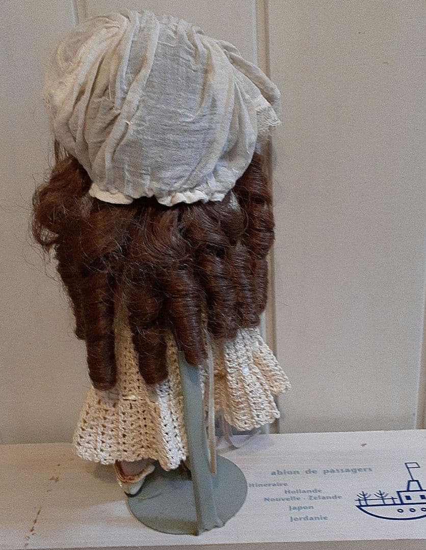 ⭐素敵！アンティークビスクドール、ドールスタンド付き　17