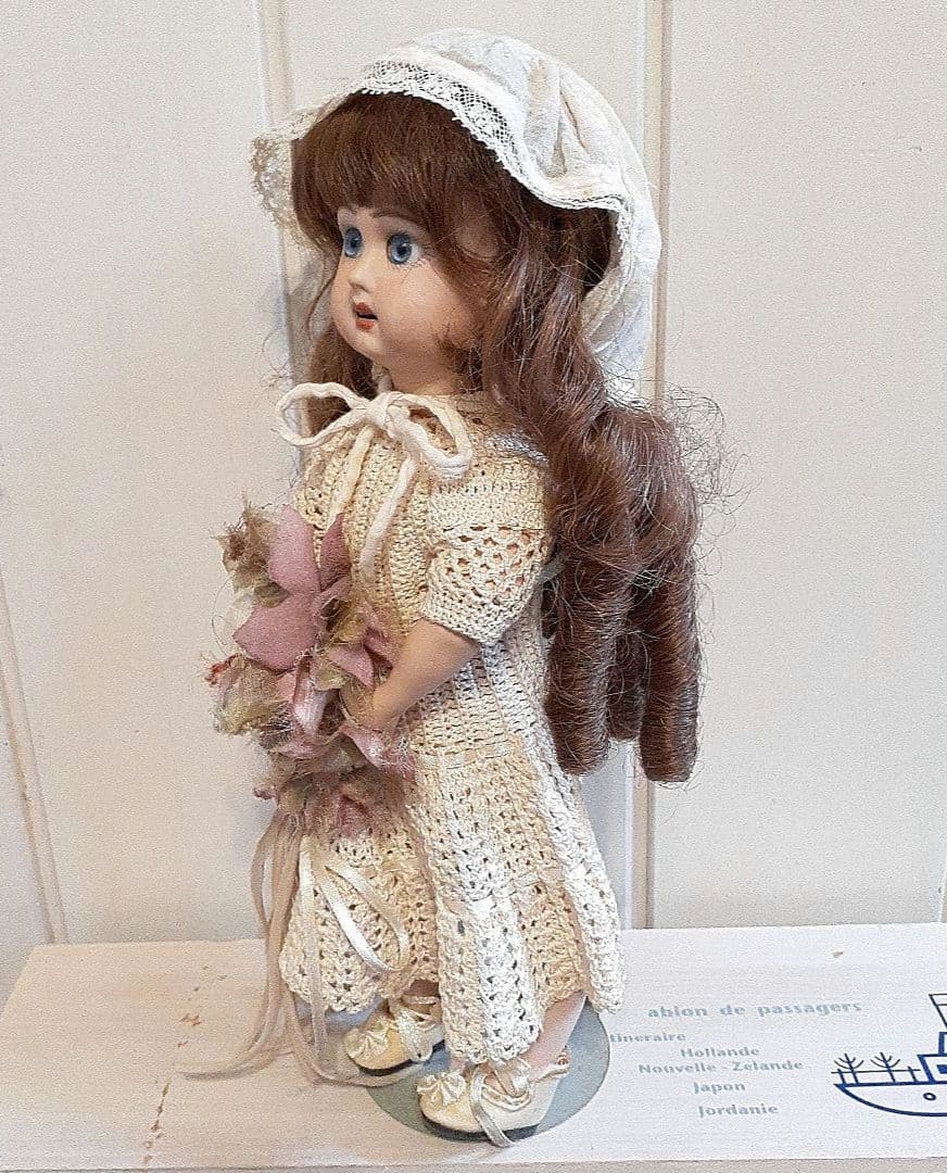 ⭐素敵！アンティークビスクドール、ドールスタンド付き　17