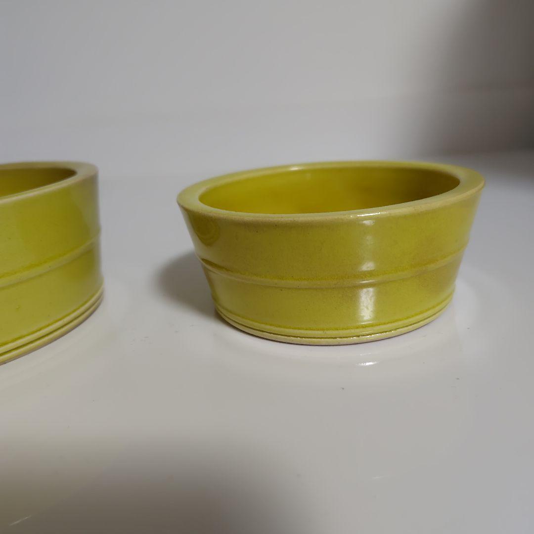 淡路 珉平焼 レモンイエローな入れ子鉢 1組
