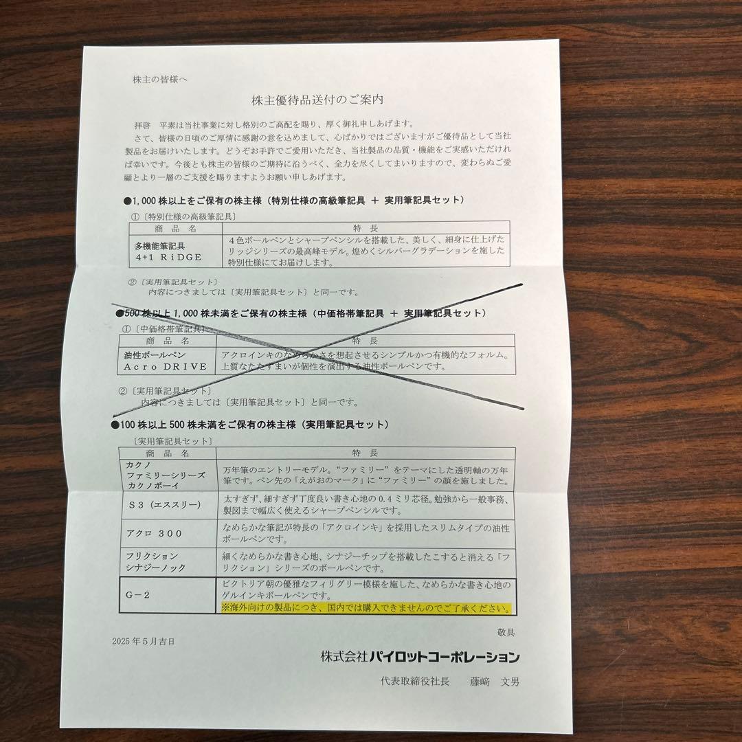 PILOT 株主優待　実用筆記具セット2箱➕多機能筆記具1本