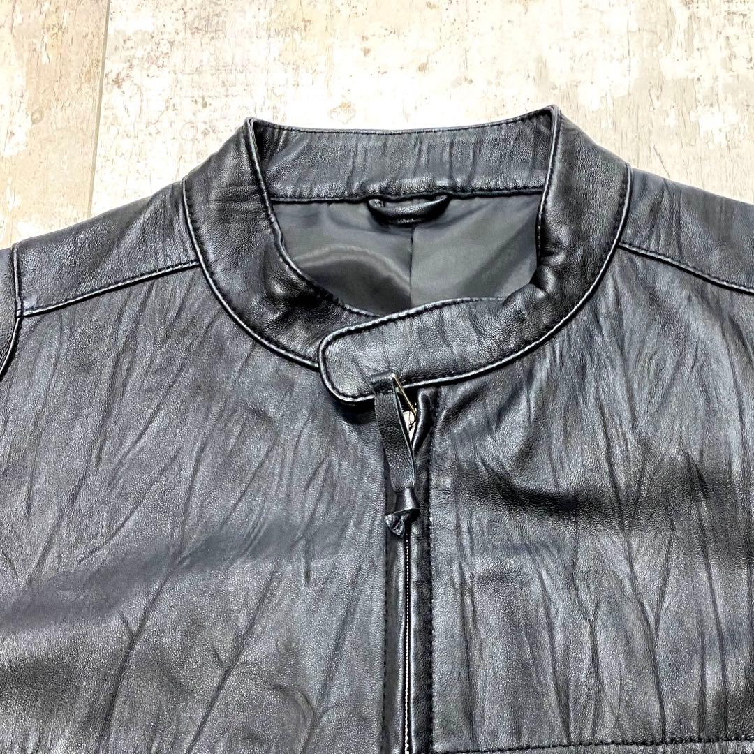 希少 OLD UNIQLO 廃盤旧モデル レザー ライダースジャケット　L　羊革