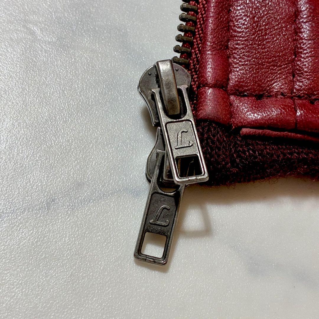 希少3L✨リューグーレザーズ シングルライダースジャケット ラムレザー 赤系