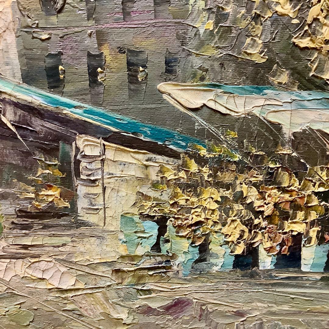 油彩画 パリの街角 64x71cm