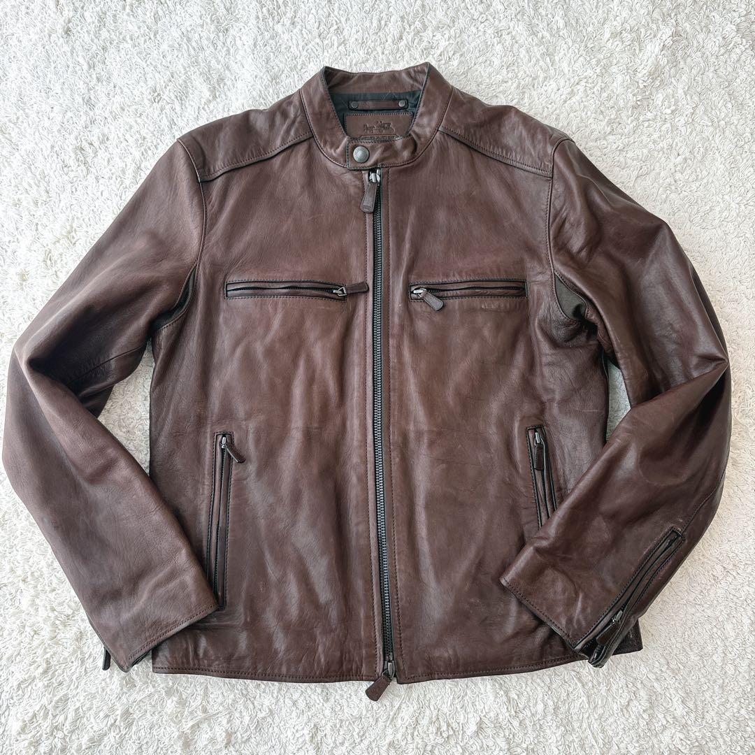 Myday公式アカウント01 COACH シングルライダースジャケット　M