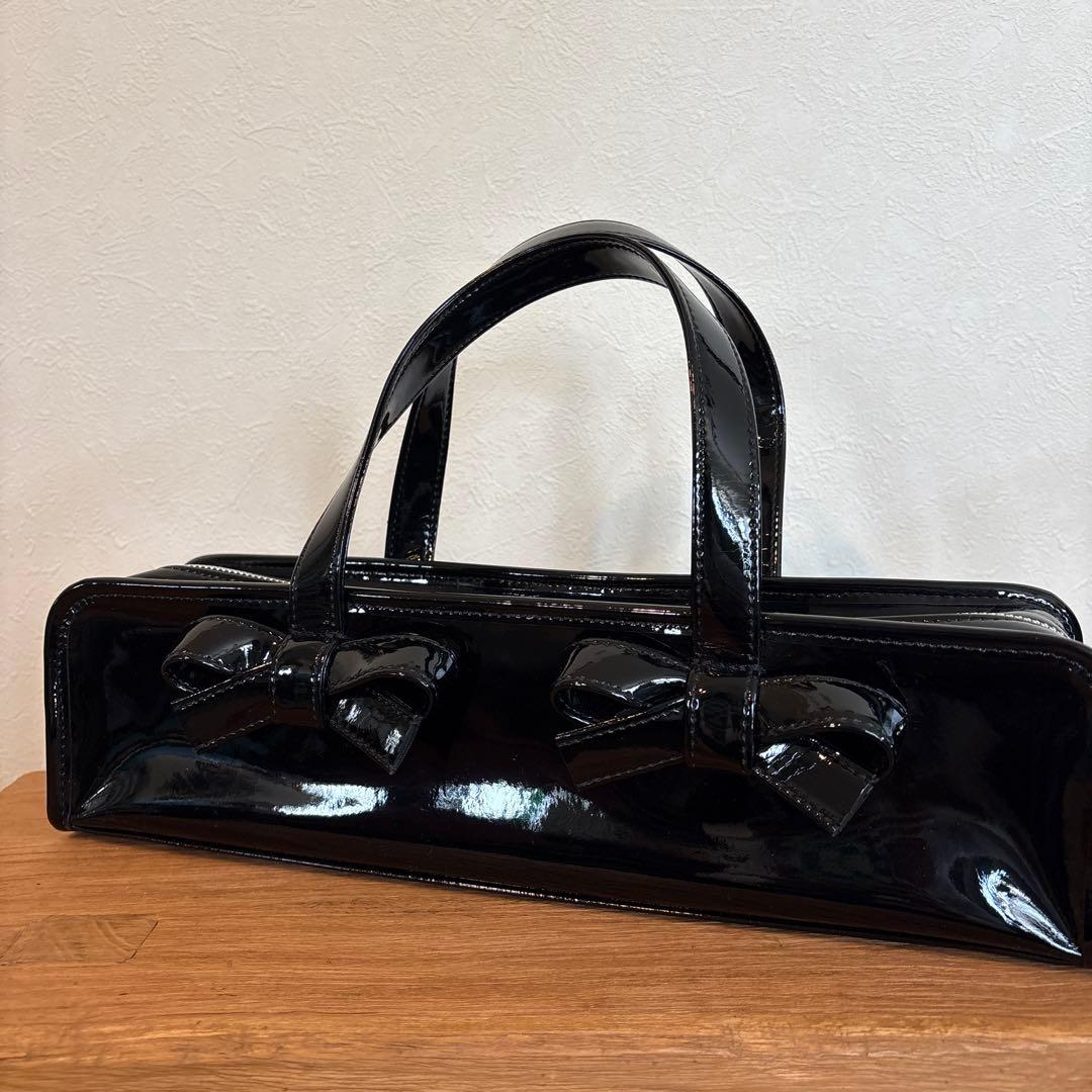 コムデギャルソンガール　エナメルリボンバッグ