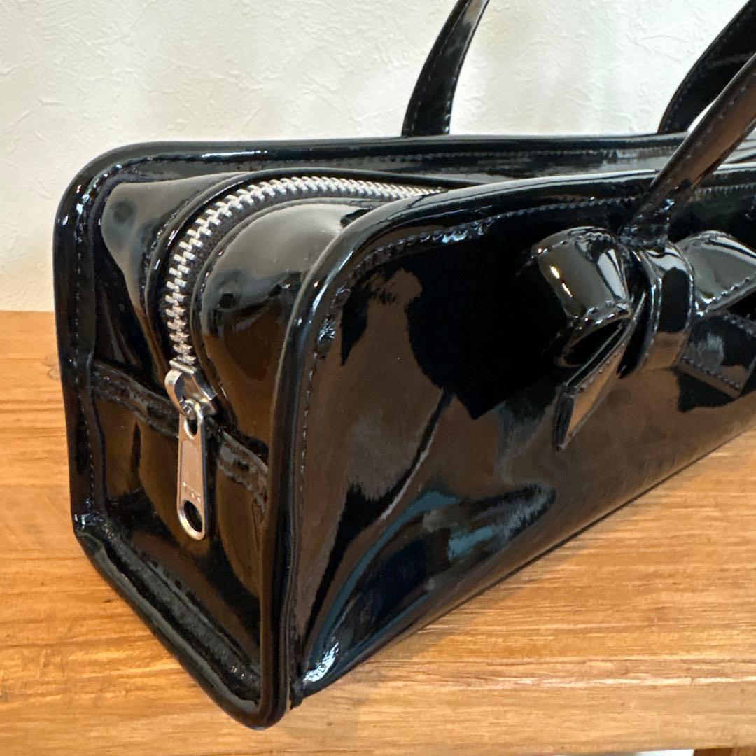 コムデギャルソンガール　エナメルリボンバッグ