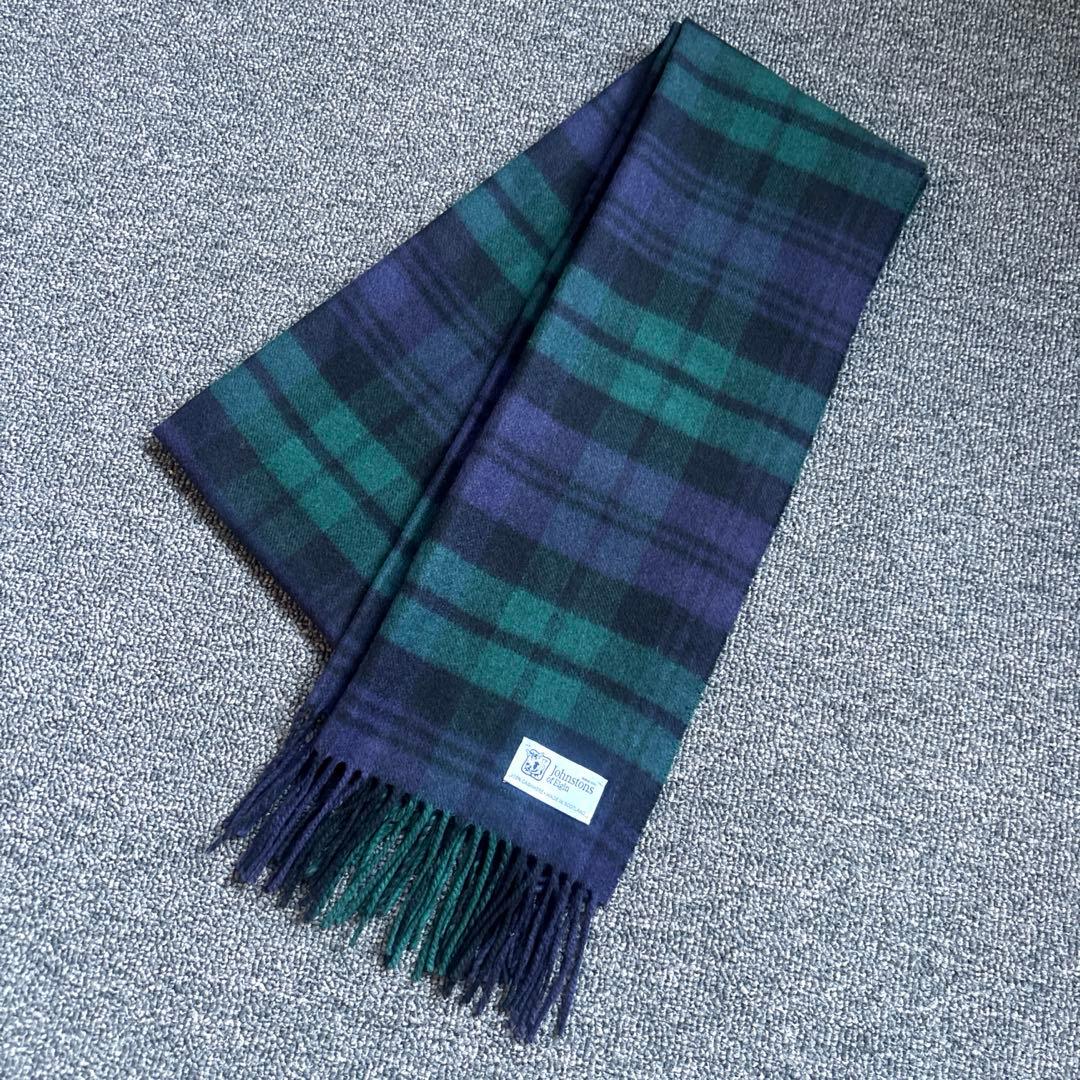 Johnstons✳︎ジョンストンズのマフラー✳︎ブラックウォッチ✳︎正規品ほぼ新品✳︎