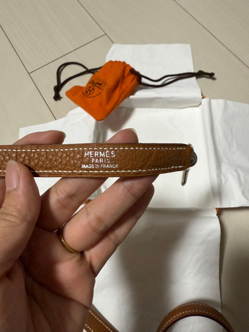 HERMES ケリーシルバー金具ブラウンリード 新品未使用