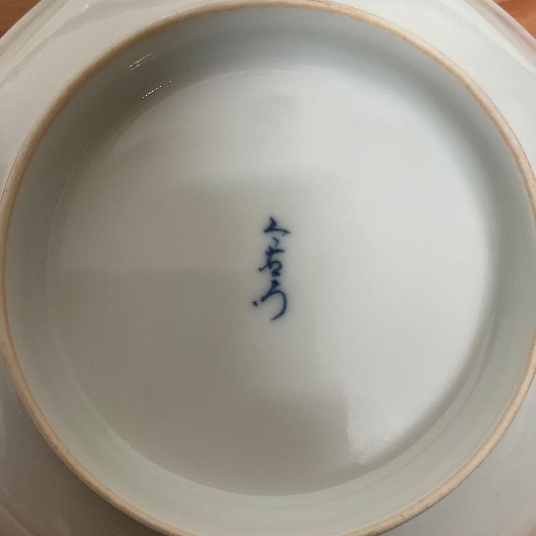 1４代今泉今右衛門　隅切染錦八角皿　5客揃え