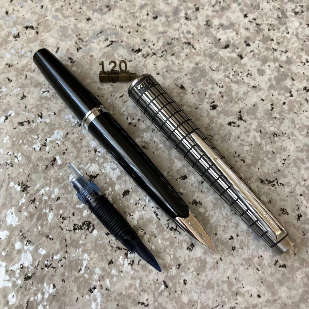 #120 オーバーホール済み 万年筆 PILOT 半格子 Elite 14k