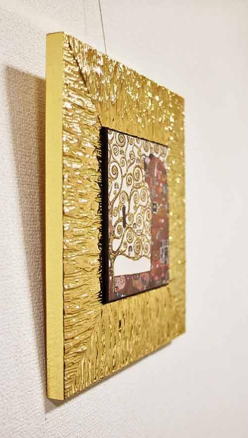 イタリア 額絵 アートフレーム クリムト 抱擁 分離派 1414-619G