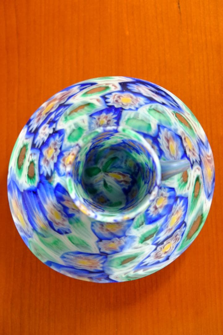 ミルフィオリ カップ＆ソーサー グラス 吹きガラス 作家 飯塚亜裕子 ムリーニ