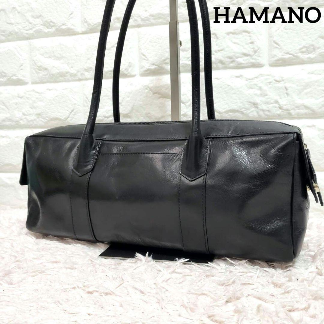傅濱野 HAMANO ボストンハンドトートバッグ ブラック