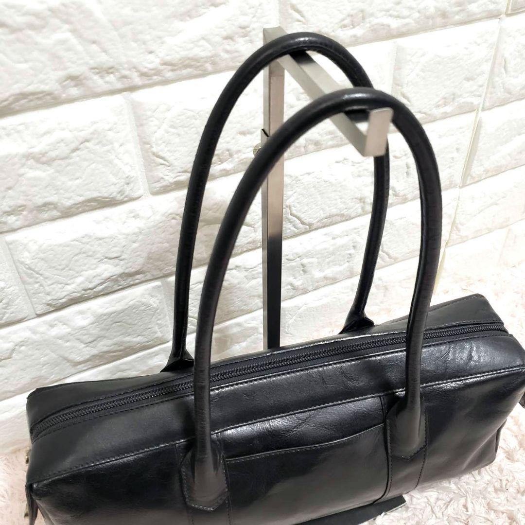 傅濱野 HAMANO ボストンハンドトートバッグ ブラック