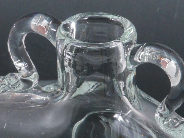 モーゼル クリスタル ハンドカット 花鳥文 扁壺 花瓶 フラワーベース