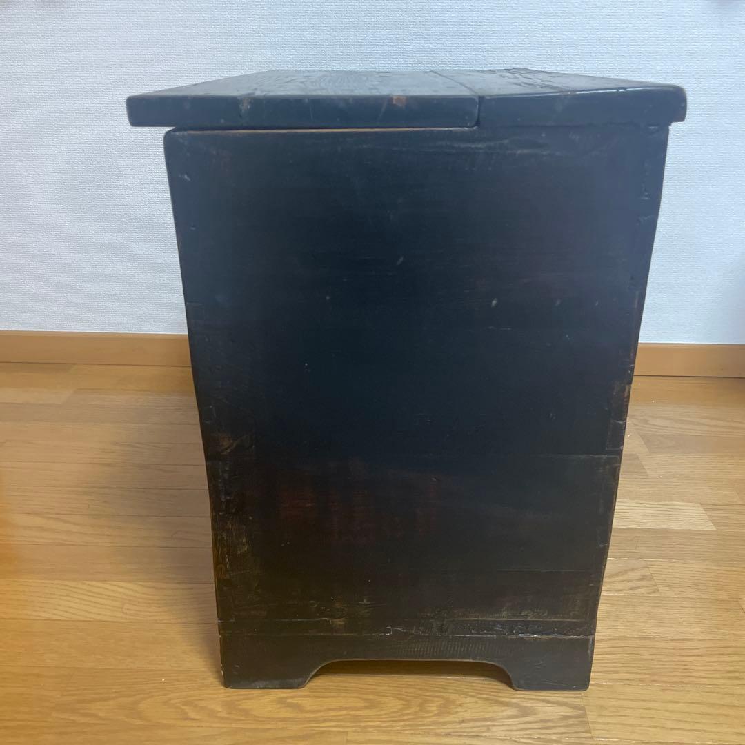 (Rihi24様用)青色の装飾木製収納箱　アンティーク　中国家具　アジアン