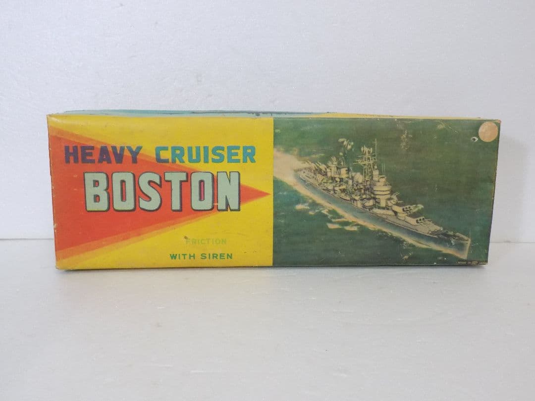 希少ブリキ　萬代屋　戦艦　BOSTON　フリクション