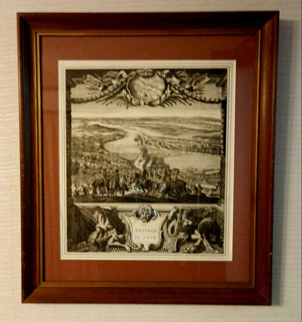 額装品　1673年　J.DOLIVAR 「ライン侵攻の図」稀少　美品