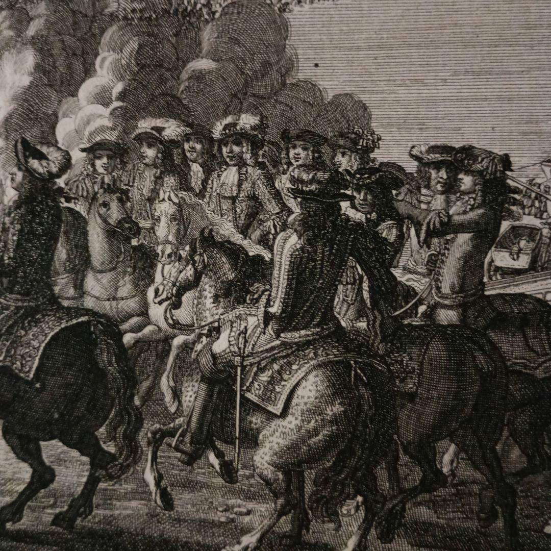 額装品　1673年　J.DOLIVAR 「ライン侵攻の図」稀少　美品