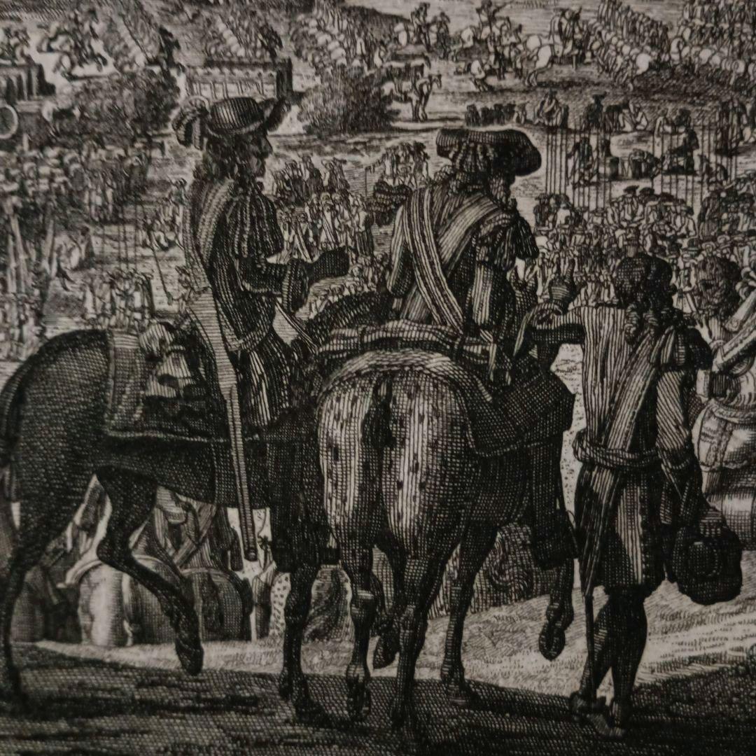 額装品　1673年　J.DOLIVAR 「ライン侵攻の図」稀少　美品