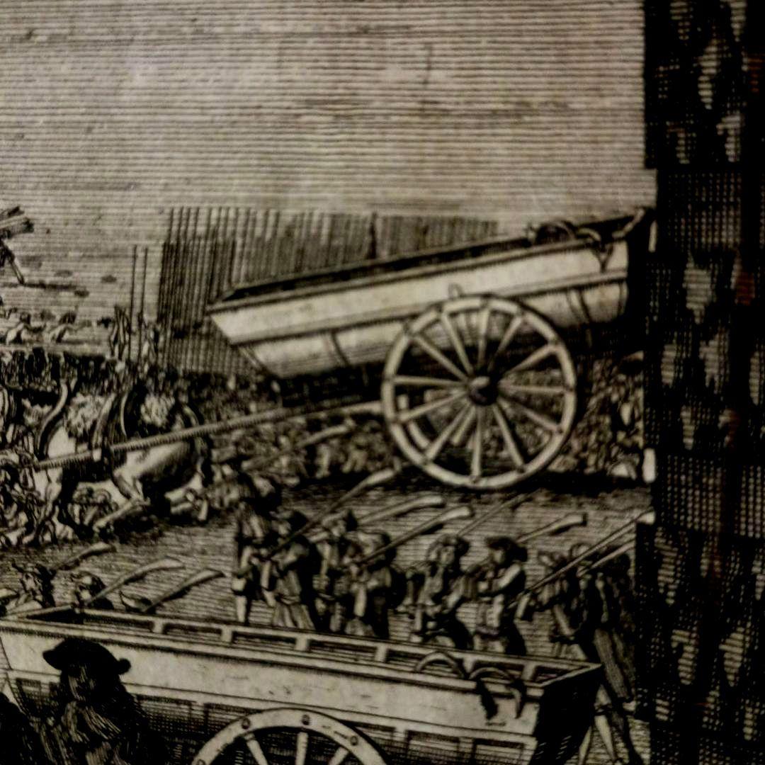 額装品　1673年　J.DOLIVAR 「ライン侵攻の図」稀少　美品