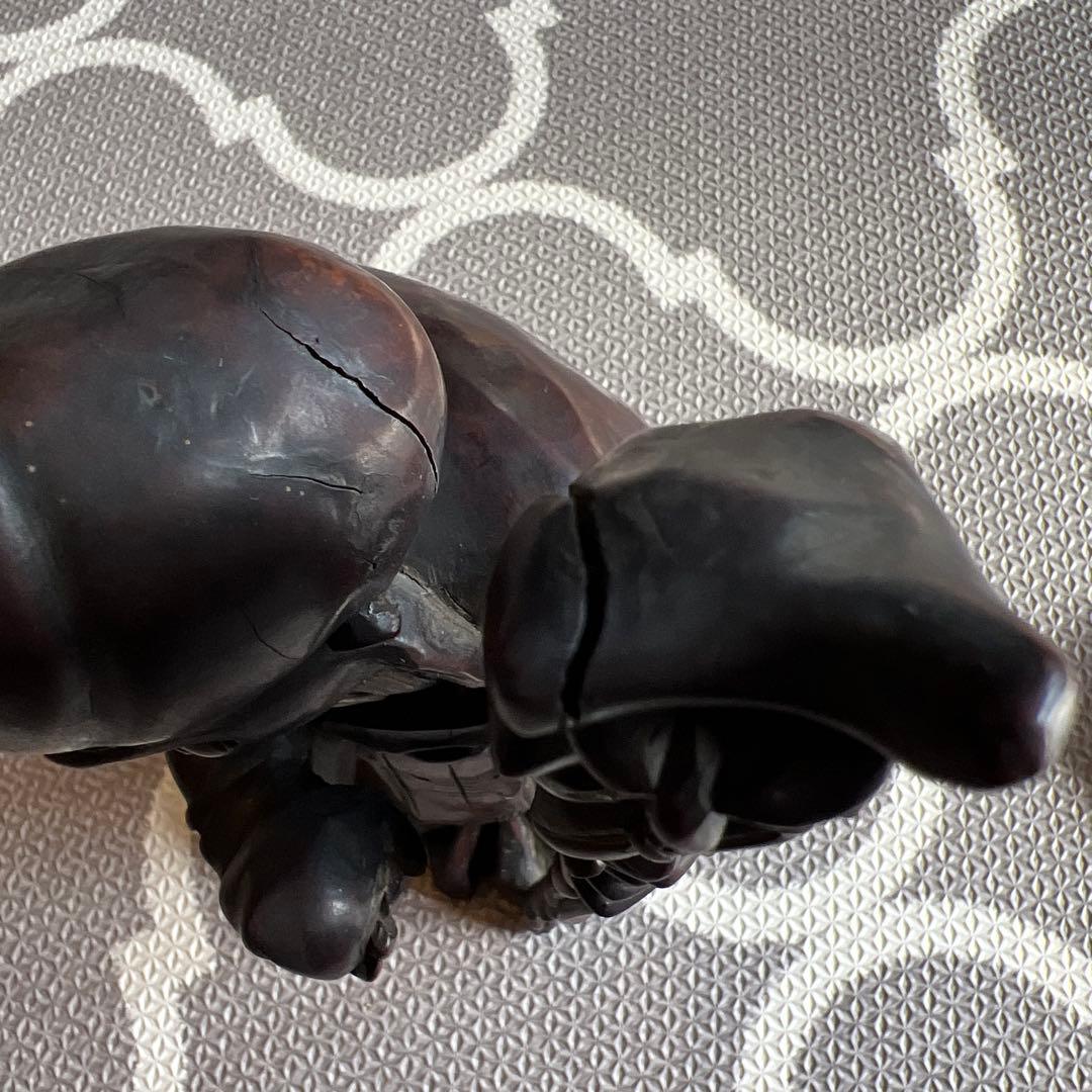 中国の道教の長寿神である寿老人　福禄寿　木彫り