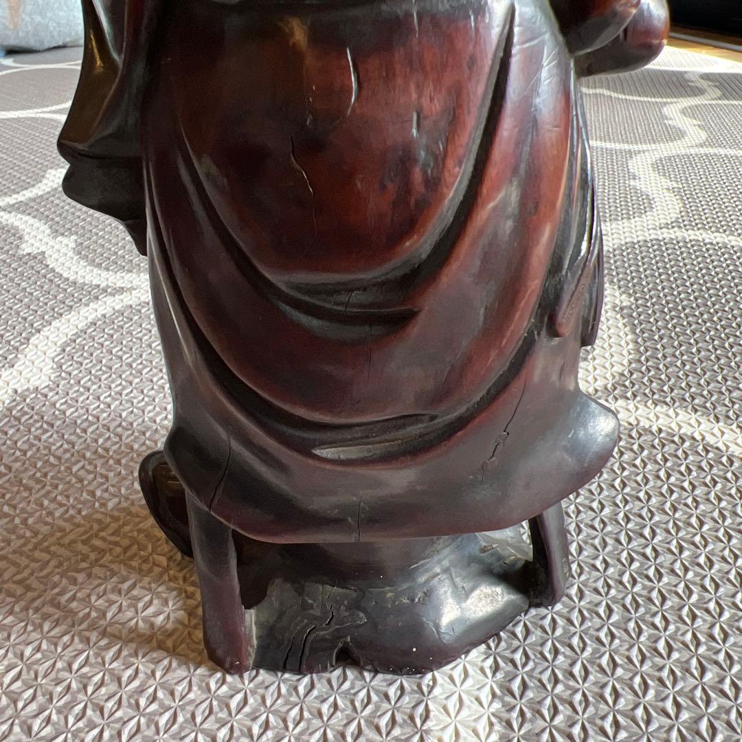 中国の道教の長寿神である寿老人　福禄寿　木彫り