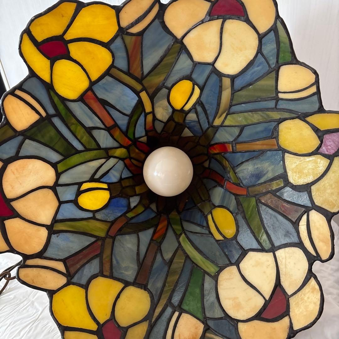 ビンテージ☆ステンドグラスの天井吊り下げランプ