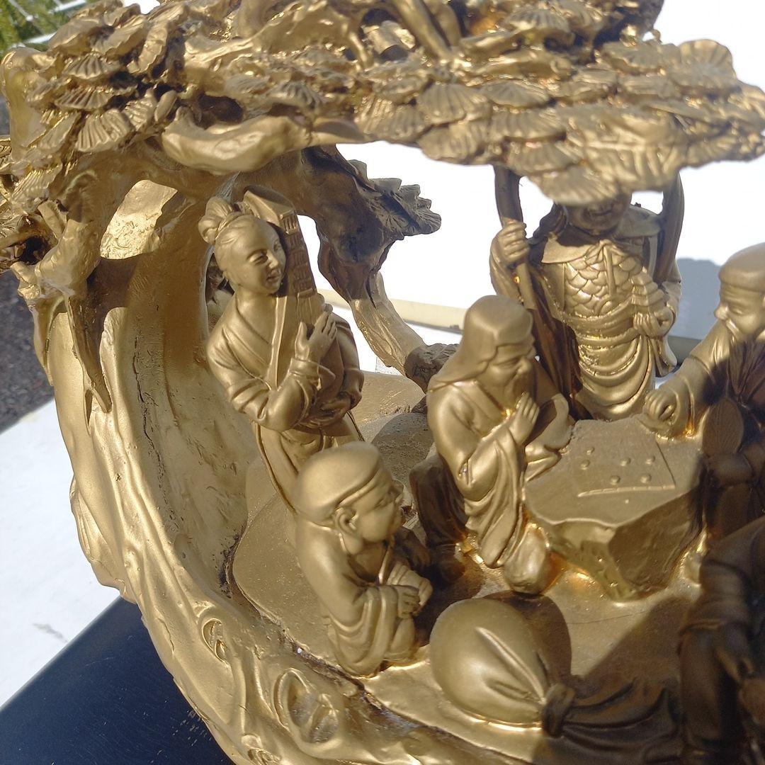 道教の八仙をモチーフにした置物　幅38cm