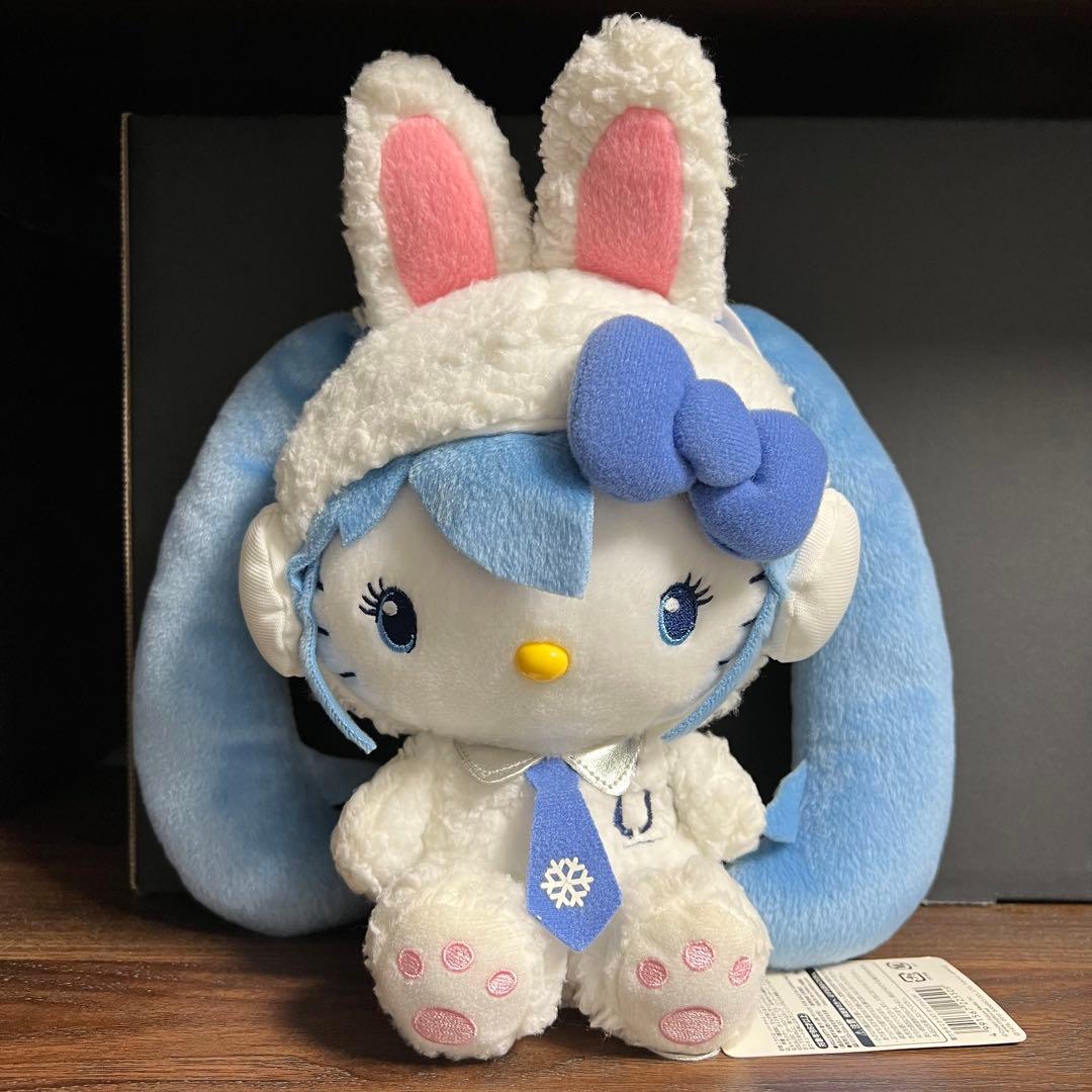 雪ミク キティ ぬいぐるみ 雪ウサギミク×ハローキティ (Mサイズ) 北海道限定