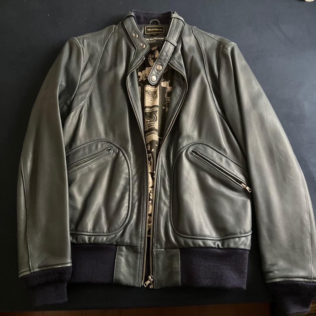 ヒステリックグラマー　レザーライダース/Lサイズ/ローリングストーンズ