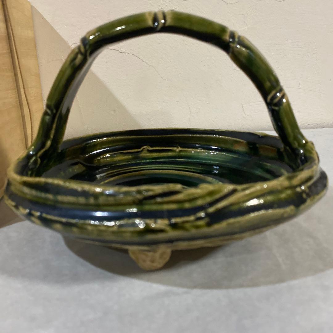 織部焼　手付き鉢　懐石道具　豊久作