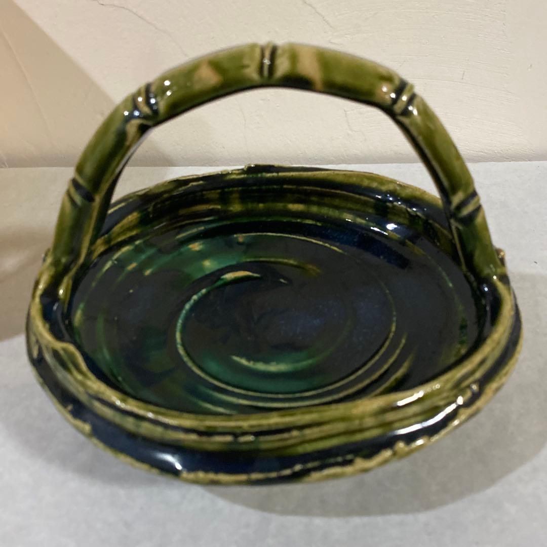 織部焼　手付き鉢　懐石道具　豊久作