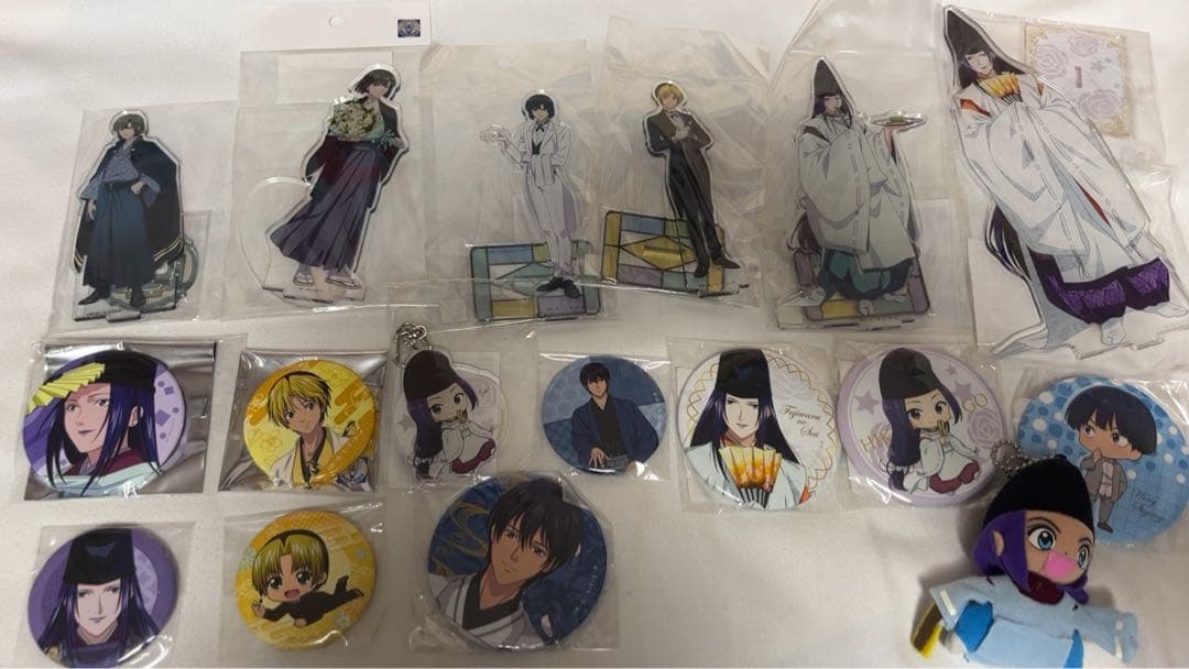 ヒカルの碁　小畑健　花鳥風月　塔矢アキラ　ヒカル　佐為　缶バッジ　くじ　歌絵巻