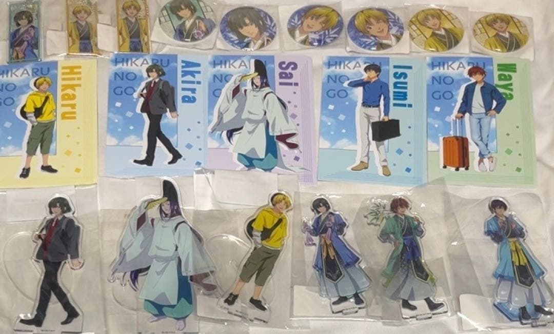 ヒカルの碁　小畑健　花鳥風月　塔矢アキラ　ヒカル　佐為　缶バッジ　くじ　歌絵巻