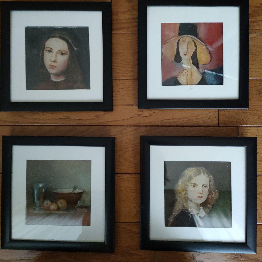 ガラス絵　直筆模写　４枚