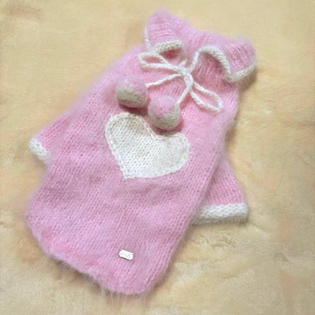 【美品】Fifi&Romeo アンゴラ100% ピンクハートM