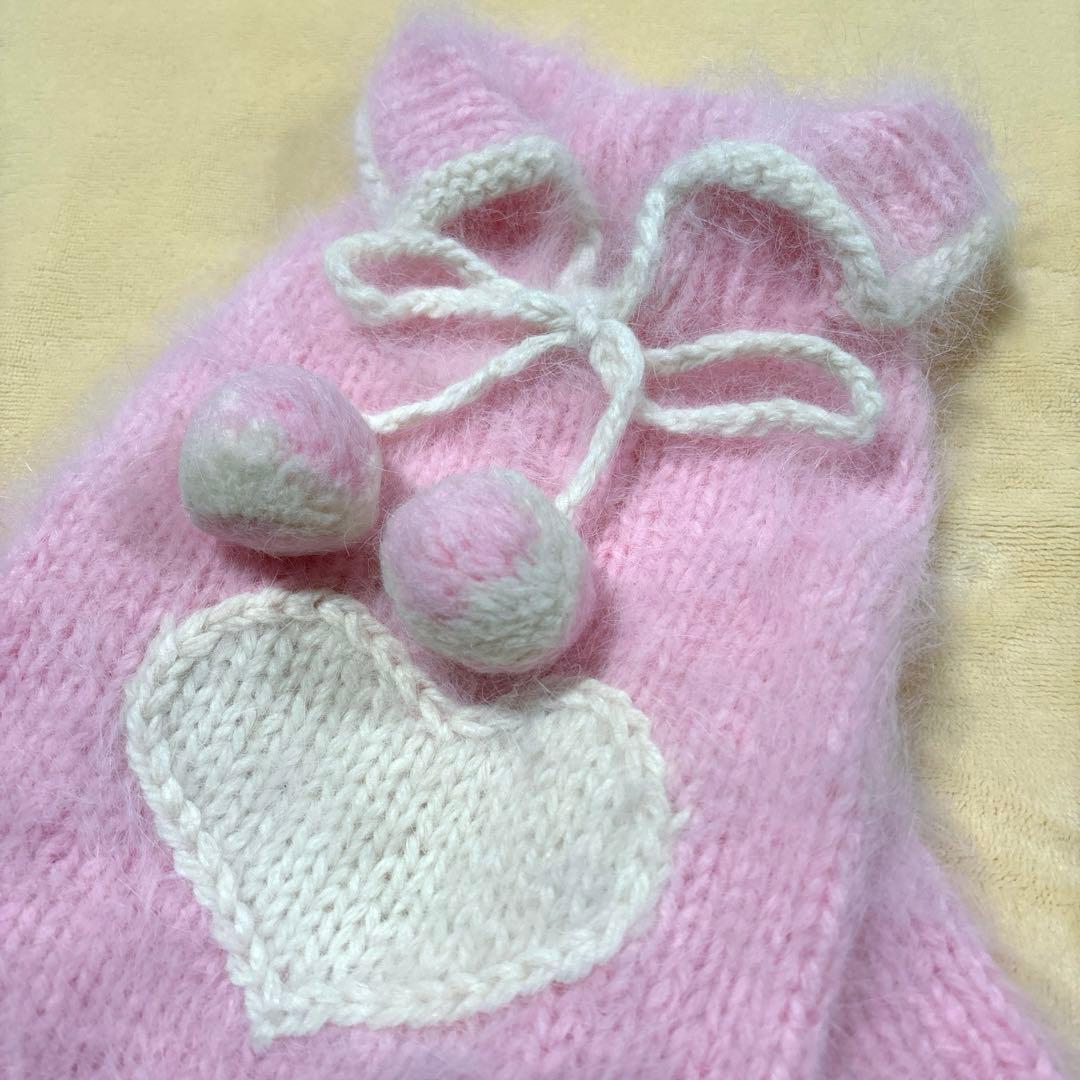 【美品】Fifi&Romeo アンゴラ100% ピンクハートM