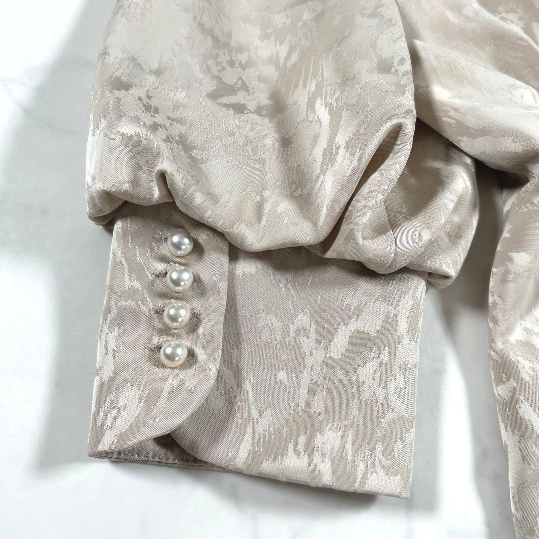 【完売品】　etoll.　ミアンダリングウエストタックフレアドレス　ベージュ　S