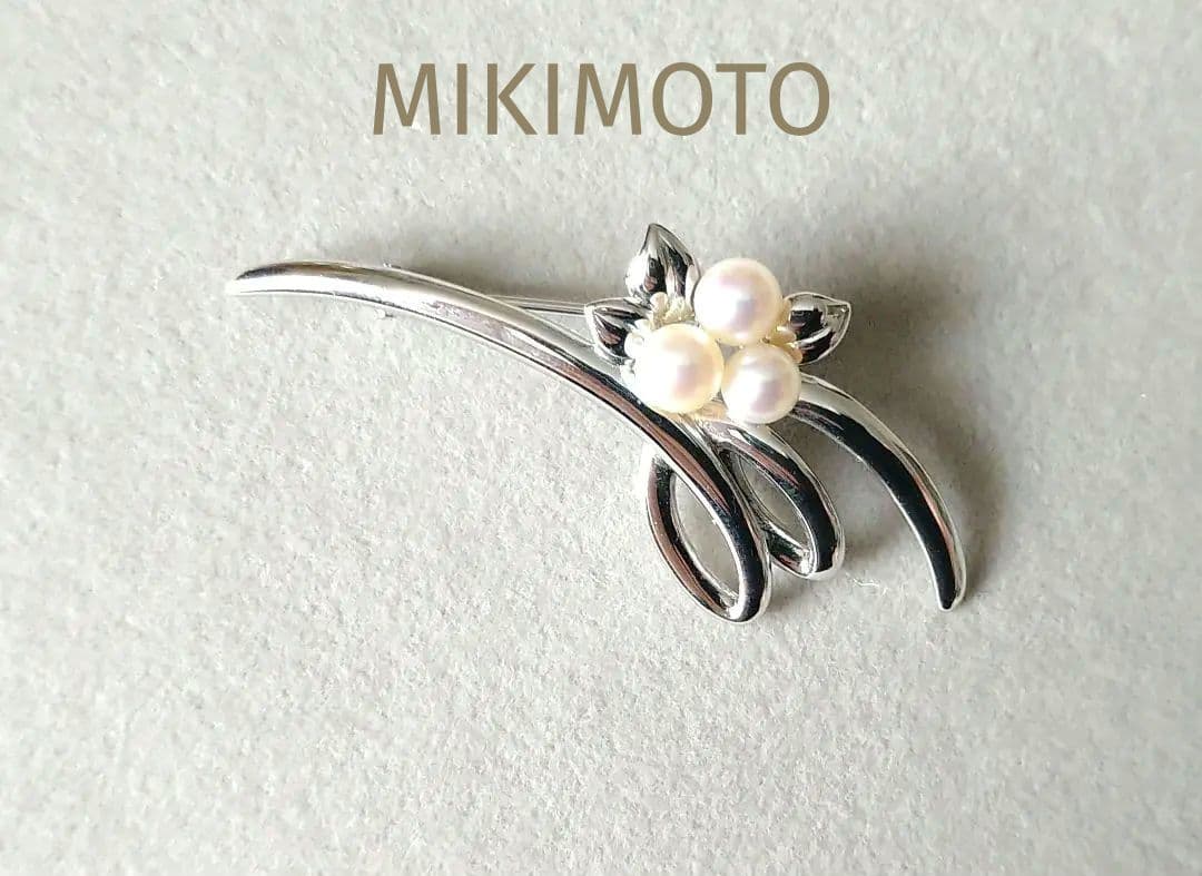 MIKIMOTO ミキモト パール シルバー ブローチ