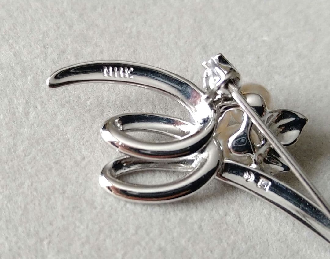 MIKIMOTO ミキモト パール シルバー ブローチ