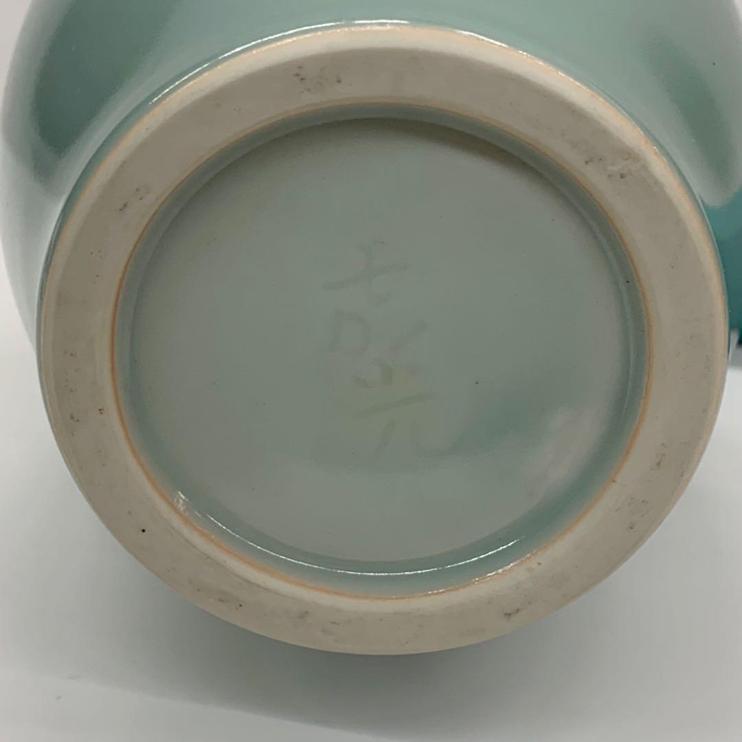 【花入11】青磁　森野嘉光　高さ21.5㎝