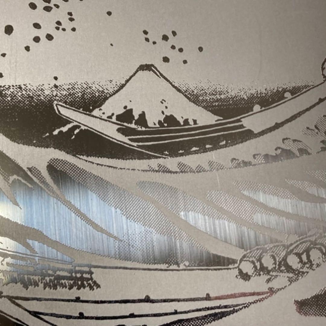 葛飾北斎 神奈川沖浪裏 富嶽三十六景 額装 ステンレス シルバー アート レトロ
