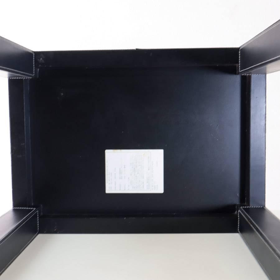 アクタス 本革レザー サイドテーブル ブラック ホワイトステッチ 廃番