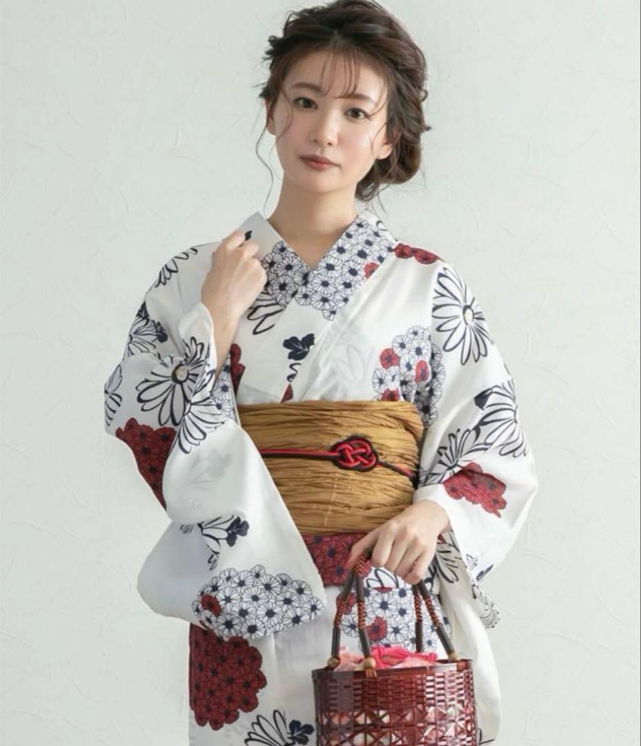 【ちー】浴衣 帯付き カルキュロ吸水速乾レトロ柄【titivate】