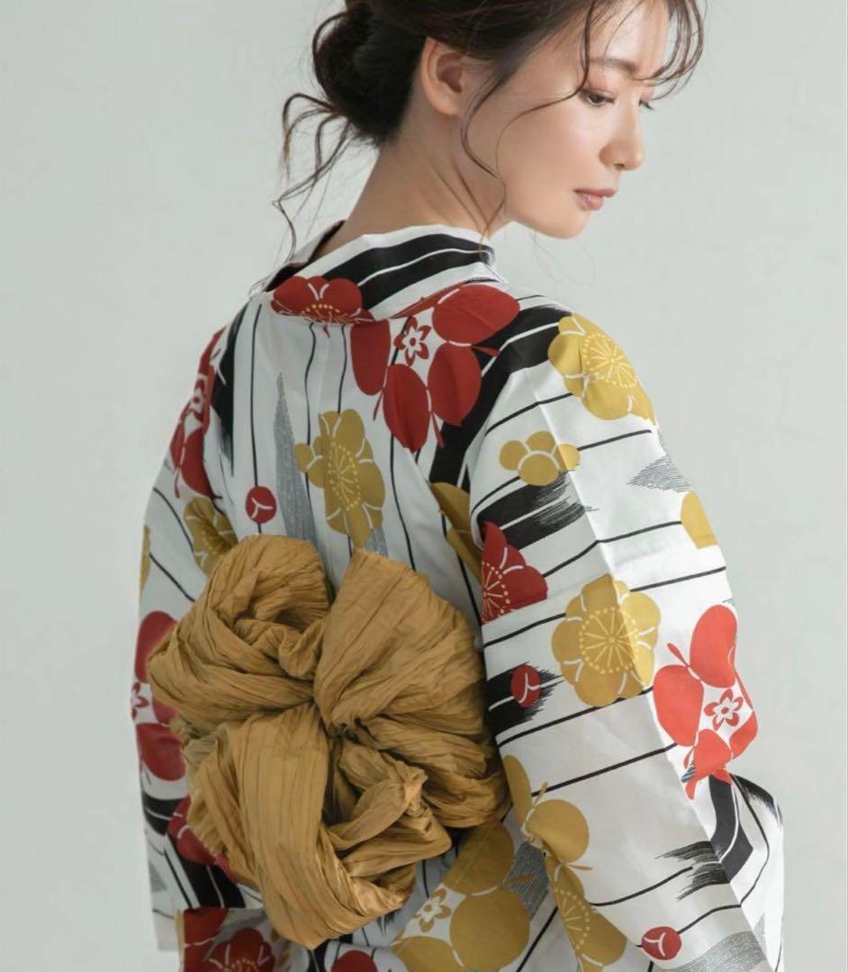 【ちー】浴衣 帯付き カルキュロ吸水速乾レトロ柄【titivate】