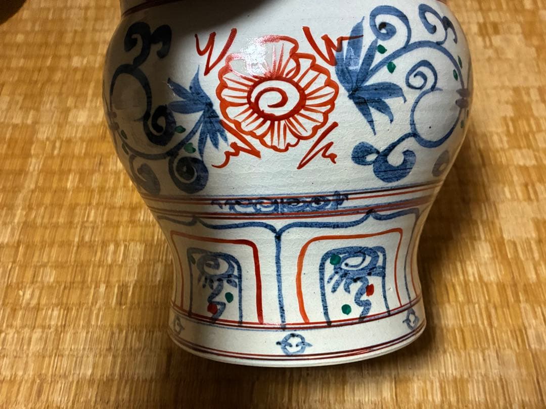 茶道具 紅安南 水指 【黒石窯】印あり 共箱