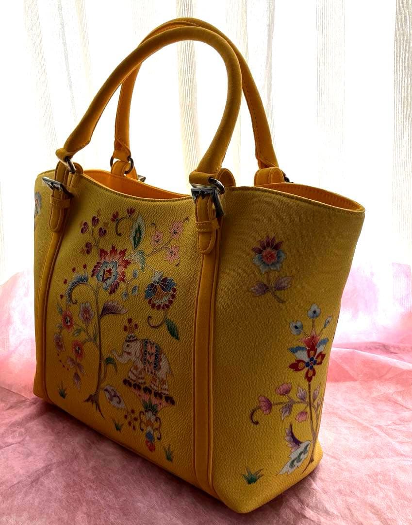 岡重　和装用　トートバッグ　黄金色